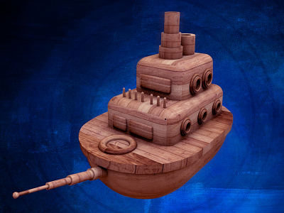 Barquirri de madera barco cinema 4d madera toy