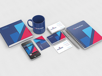 ConductCare | Brand Identity app blue brand identity branding conductcare corporate identity envelope light blue logo marca mark red