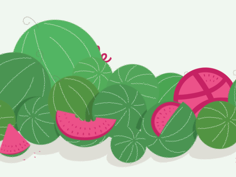 Hello dribbble after effects animation greeting hello world watermelon