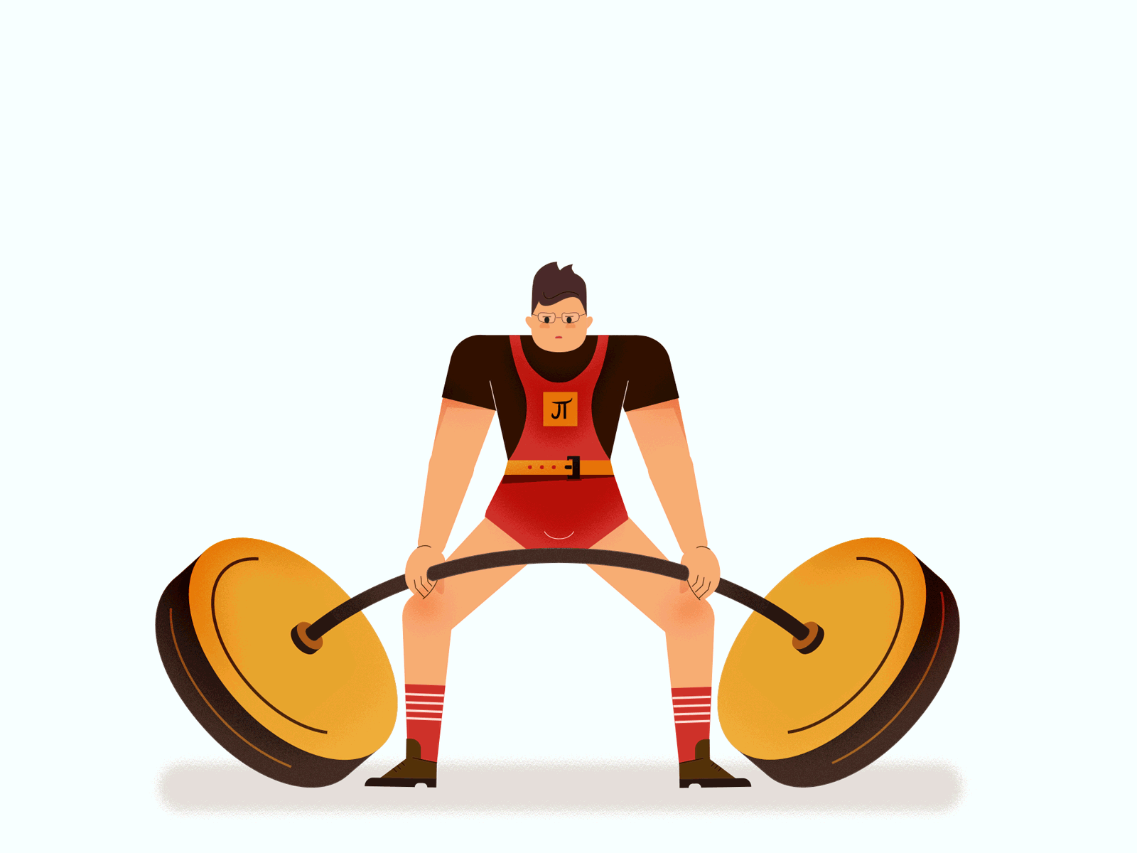 Knowledge is power after effects animation barrel bodybuilder duik bassel illustration nerd power