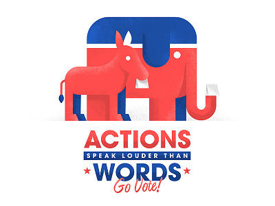 Go Vote! democrat election2016 illustration ivoted republican vote votingday