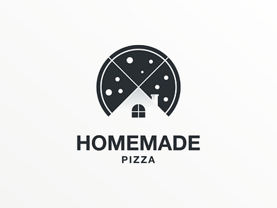 Homemade pizza brand companylogo doublemeaning home house illustration logo logodesign pizza vector