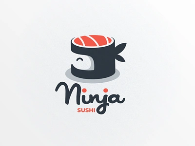 Ninja sushi brand company food graphicdesign japanese logo logodesign ninja sushi vector