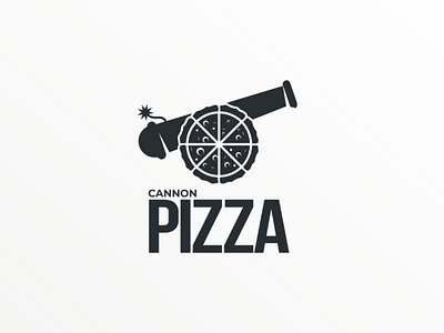 Cannon pizza brand design doublemeaning logo logodesign pizza vector