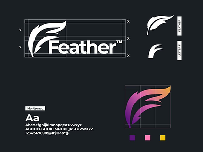 Feather logo construction