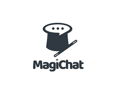 Magichat brand branding chat doublemeaning dualmeaning graphicdesign hat logo logodesign logodesigner magic negativspace vector