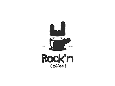Rock'n coffee brand brandidentity branding coffee combinelogo design dualmeaning foodanddrink graphicdesigns logo logodesign logoinspirations rock