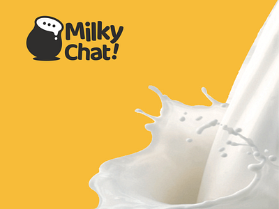 milkychat brand chat chatapp design doublemeaning graphicdesign illustration logo logodesign logodesigns milk milkshake ui vector