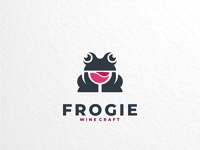 Frogie brand creativelogo dualmeaning frog glass logo logodesigner logodesigns logoinspirations vector wine