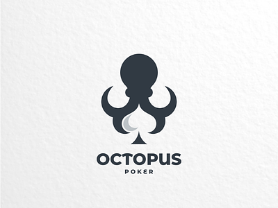 Octopus poker brand creativelogo dualmeaning graphicdesign graphicdesigner logo logodesign logodesigner logoinspirations octopus poker spade vector