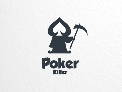 Poker killer brand branding creativelogo death design doublemeaning graphicdesign logo logodesign poker reaper vector