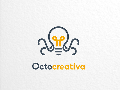 Octopus + lightbulb brand creative creativeagency doublemeaning graphicdesign idea lightbulb logo logodeaign octopus vector