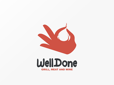 Welldone grill bbq brand foodandbeverage grill logo logodesign vector