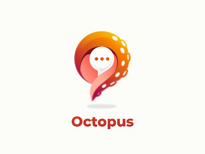 octopus chat app brand branding design doublemeaning dualmeaning illustration logo logodesign logodesigner logodesigns vector