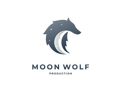 moon wolf brand branding doublemeaning dualmeaning illustration logo logodesign logodesigner logodesigns moon vector wolf