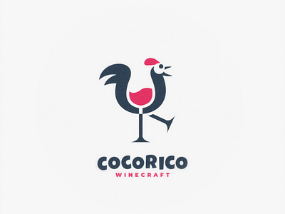 COCORICO WINE CRAFT animal brand branding doublemeaning dualmeaning illustration logo logodesign logodesigns vector wine