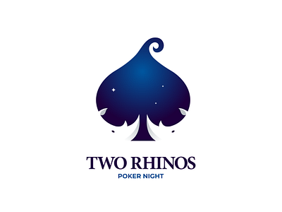 two rhinos poker night brand design doublemeaning dualmeaning graphicdesign illustration logo logodesign logodesigns poker rhinos vector