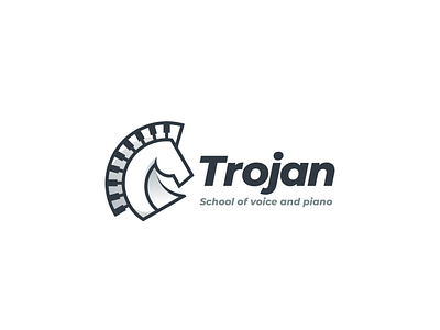 trojan piano school animal brand branding doublemeaning dualmeaning graphicdesigns illustration logo logodesign logodesigns piano trojan vector