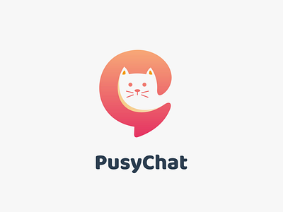 Pusy Chat brand cat chat design graphic design illustration logo logodesign logodesigns vector