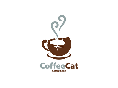 Coffee cat brand branding cat coffee shop creative logo design illustration logo logodesign logodesigns ui ux vector
