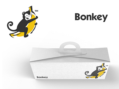 Bonkey logo concept banana brand branding design illustration logo logodesign logodesigns monkey ui ux vector