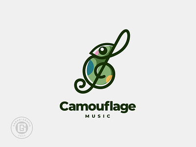 Camouflage music logo brand branding design illustration logo logodesign logodesigns ui ux vector