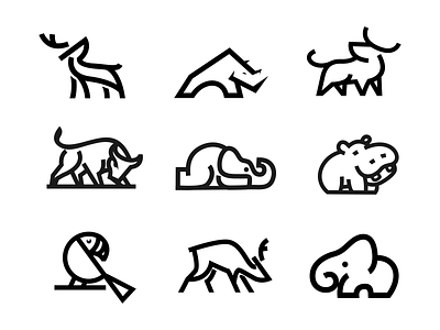 Animal line art logo collection brand branding design illustration logo logodesign logodesigns ui ux vector