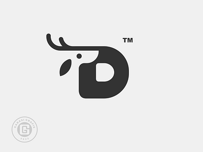 Letter D for Deer logo mark