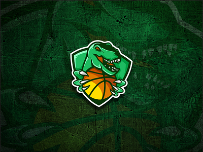 Rex logo design basketball dinisaur emblem esport sport t rex