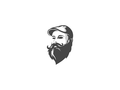 Beard man beard design gentleman illustration logo man negativespace vector