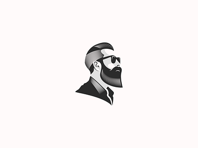 Gentleman beard design gentleman logo man negativespace pomade slick vector