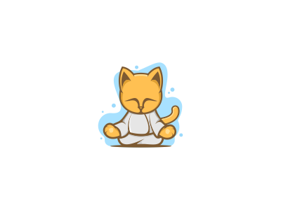 Cat guru animal cartoon cat guru martialart mascot yoga