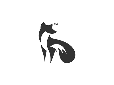 Fox negativespace logo animal brand fox logo modern simple strong vector wolf