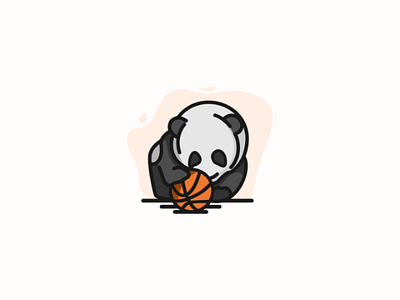 Baby panda animal baby ball basketball panda