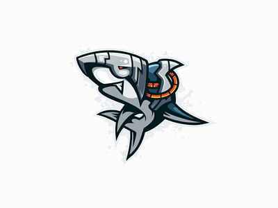 Shark esport logo mascot robot shark