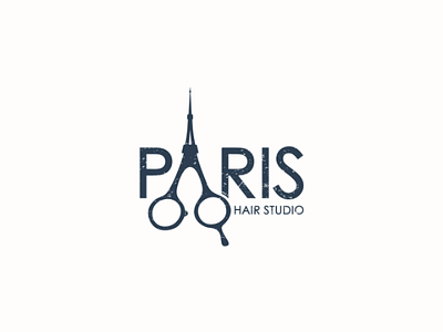 Paris hair stylist barbershop design eiffel hair style logo paris stylist