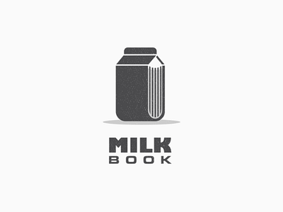 Milk book book drink education logo milk