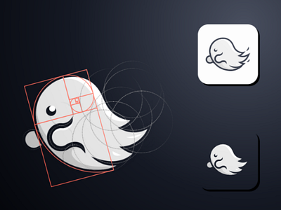 Ghost logo for mobile app app ghost golden ratio graphicdesign grid logo logo design minimalist mobile simple