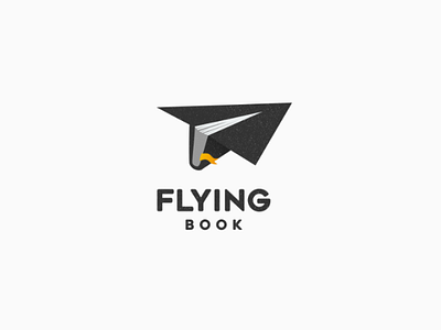 Flying book book brand branding design dualmeaning education flying hiddenmeaning logo paperplane