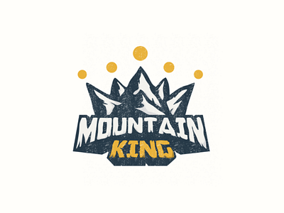 Mountain king logo concept crown design king logo mountain stone vector