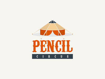 Pencil circus circus creative design logo pencil tent