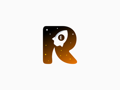 R for Rocket letter logo logorocket r rocket space