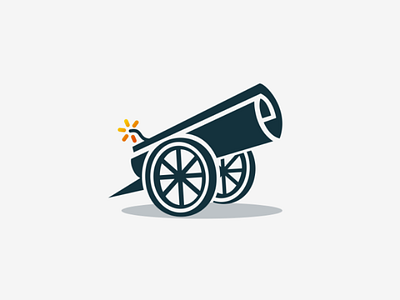 Paper cannon cannon design gun logo news paper vector