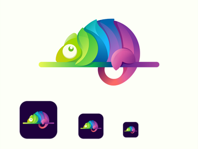 Chameleon illustration logo