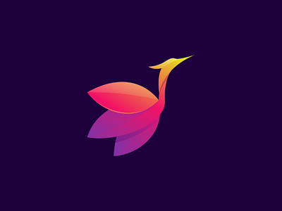 Stork beauty bird brand colorful illustration logo stork swan