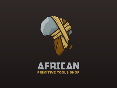 African stone axe africa axe brand identity logo logodesign primitive stone tools