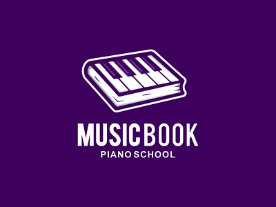 Piano book book design illustration logo music piano school vector