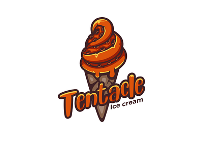 Tentacle ice cream foodanddrink icecream illustration logo octopus tentacle vector
