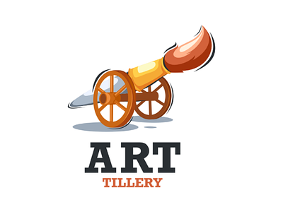 Artillery art artillery cannon design doublemeaning illustration logo painting vector