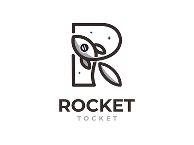 Rocket brand illustration lettermark logo logodesigns rocket space vector